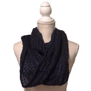 Van Heusen Navy Infinity Scarf Loose Knitted Weave Women’s